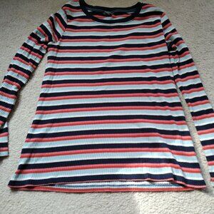 Eddie Bauer Womens Ribbed Long Sleeve Striped Shirt, Size Small